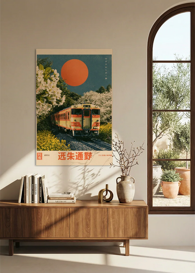 Akustikbillede med Japan Retro-motiv nr. 83 – i stuen