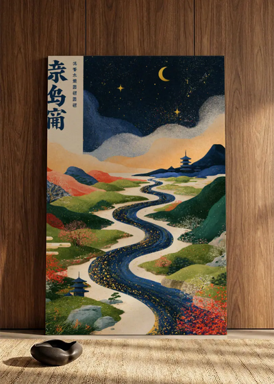 Akustikbillede med Japan Retro-motiv nr. 85 – i spisestuen