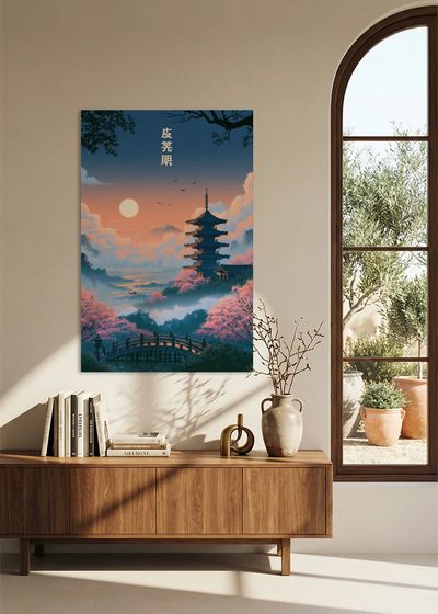 Akustikbillede med Japan Retro-motiv nr. 86 – i stuen
