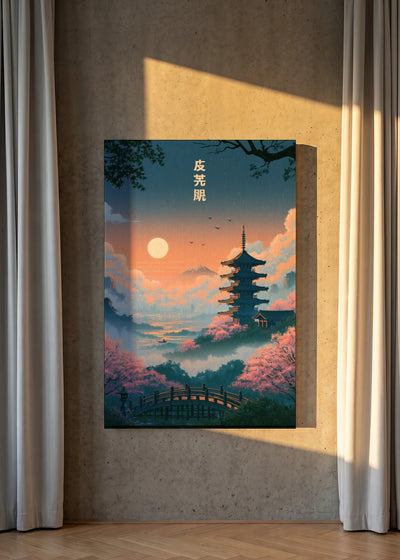 Akustikbillede med Japan Retro-motiv nr. 86 – i lyst rum