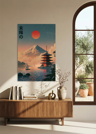 Akustikbillede med Japan Retro-motiv nr. 87 – i stuen