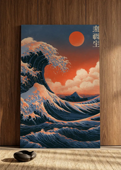 Akustikbillede med Japan Retro-motiv nr. 88 – i spisestuen