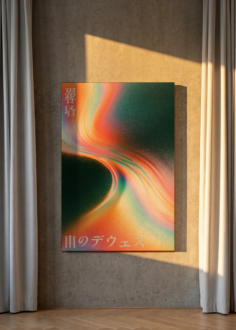 Akustikbillede med Japan Retro-motiv nr. 89 – i lyst rum