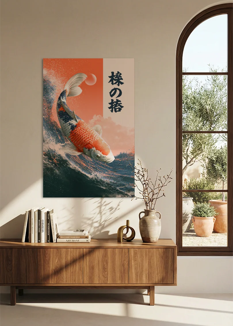 Akustikbillede med Japan Retro-motiv nr. 90 – i stuen