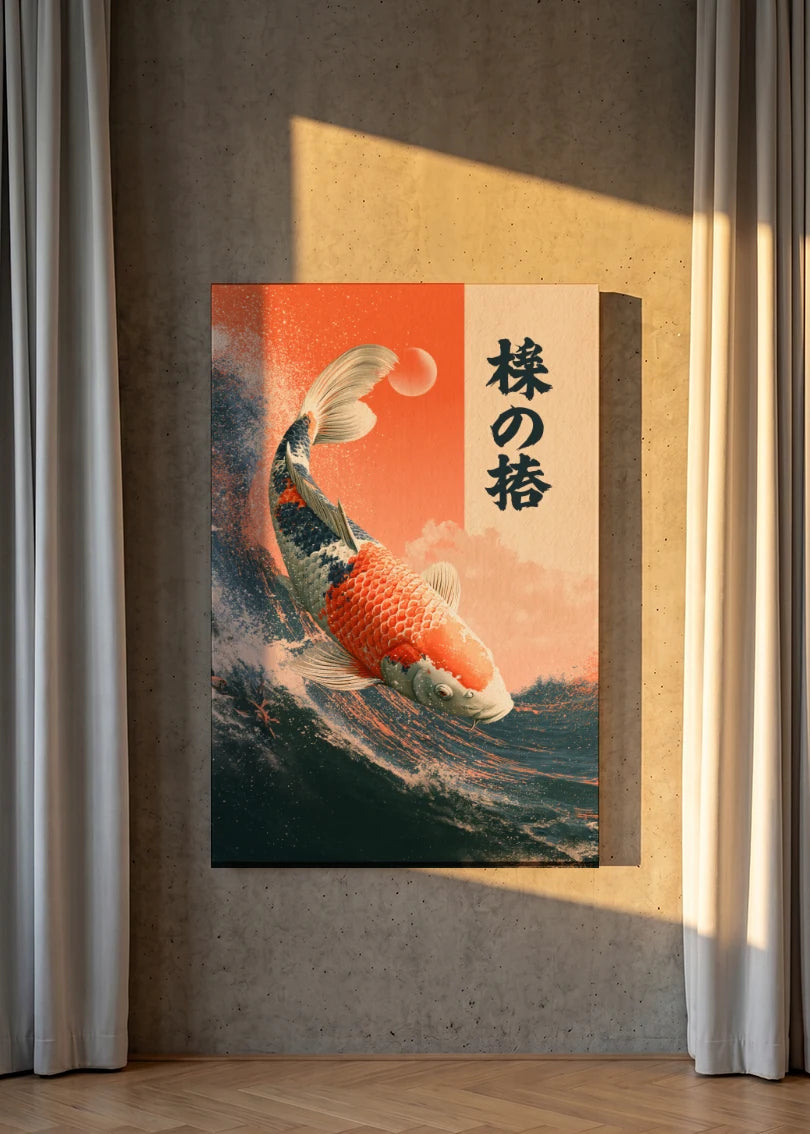 Akustikbillede med Japan Retro-motiv nr. 90 – i lyst rum