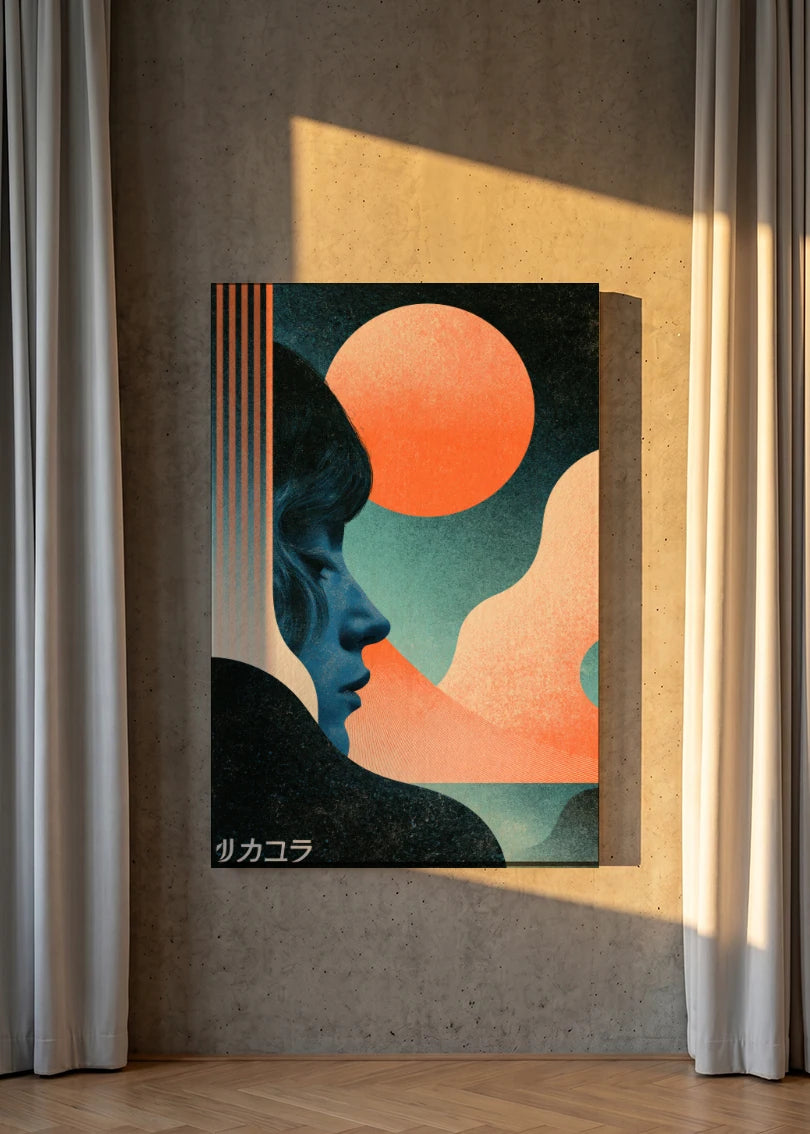Akustikbillede med Japan Retro-motiv nr. 93 – i lyst rum