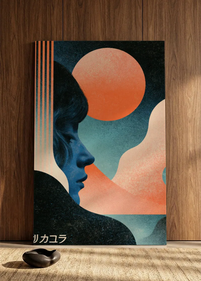 Akustikbillede med Japan Retro-motiv nr. 93 – i spisestuen