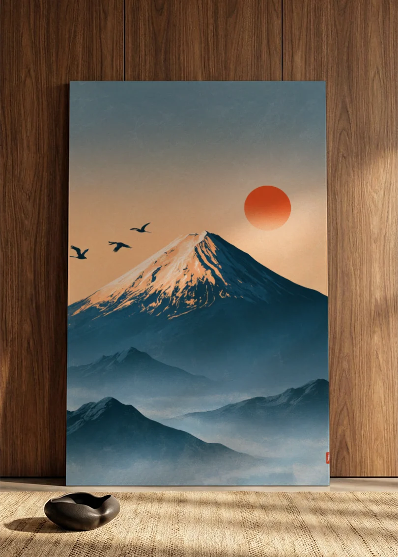 Akustikbillede med Japan Retro-motiv nr. 95 – i spisestuen