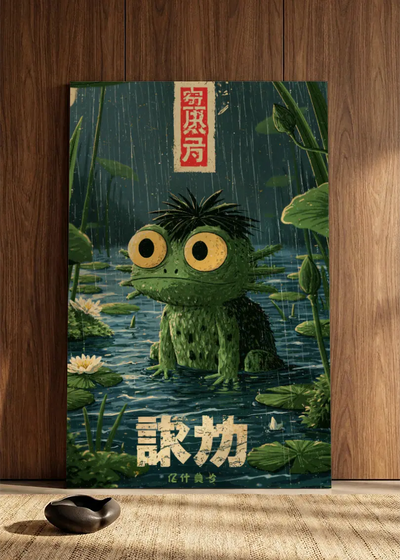 Akustikbillede med Japan Retro-motiv nr. 96 – i spisestuen