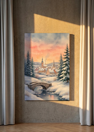 Akustikbillede med Juleplakat-motiv nr. 8 – i stuen