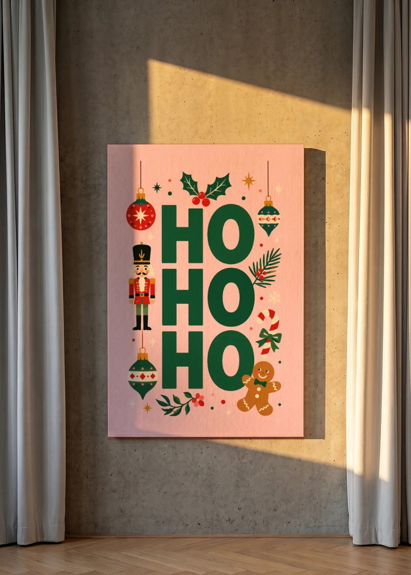 Akustikbillede med Juleplakat-motiv nr. 9 – i stuen