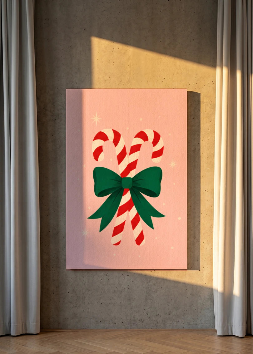 Akustikbillede med Juleplakat-motiv nr. 10 – i stuen