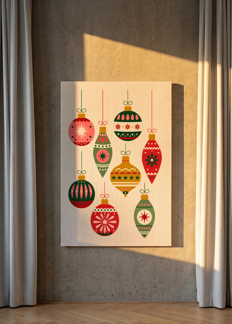 Akustikbillede med Juleplakat-motiv nr. 11 – i stuen