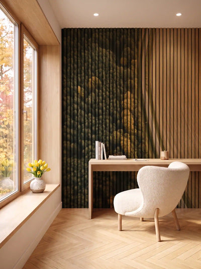 Akustikpanel med Landscapes-motiv nr. 6 – i spisestuen