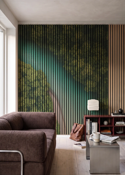 Akustikpanel med Landscapes-motiv nr. 12 – i stuen