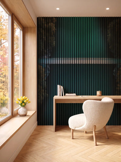 Akustikpanel med Landscapes-motiv nr. 13 – i spisestuen
