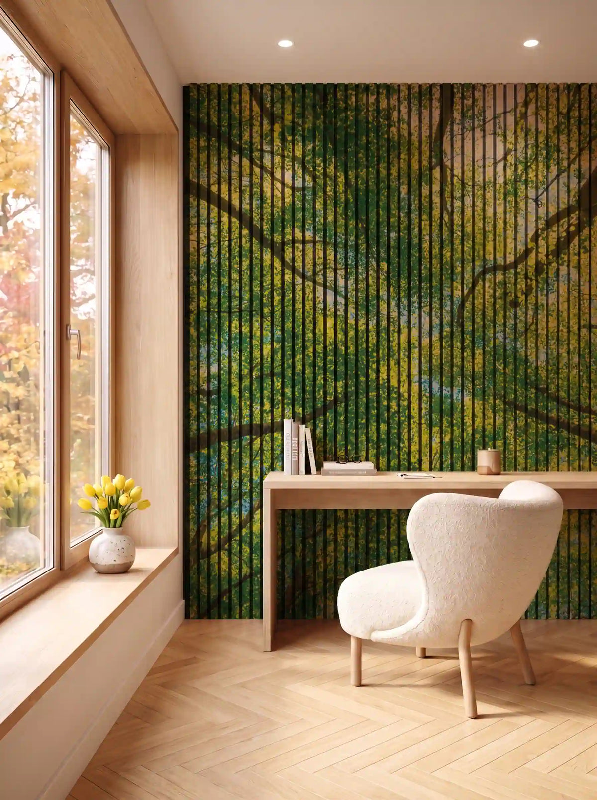 Akustikpanel med Landscapes-motiv nr. 22 – i spisestuen