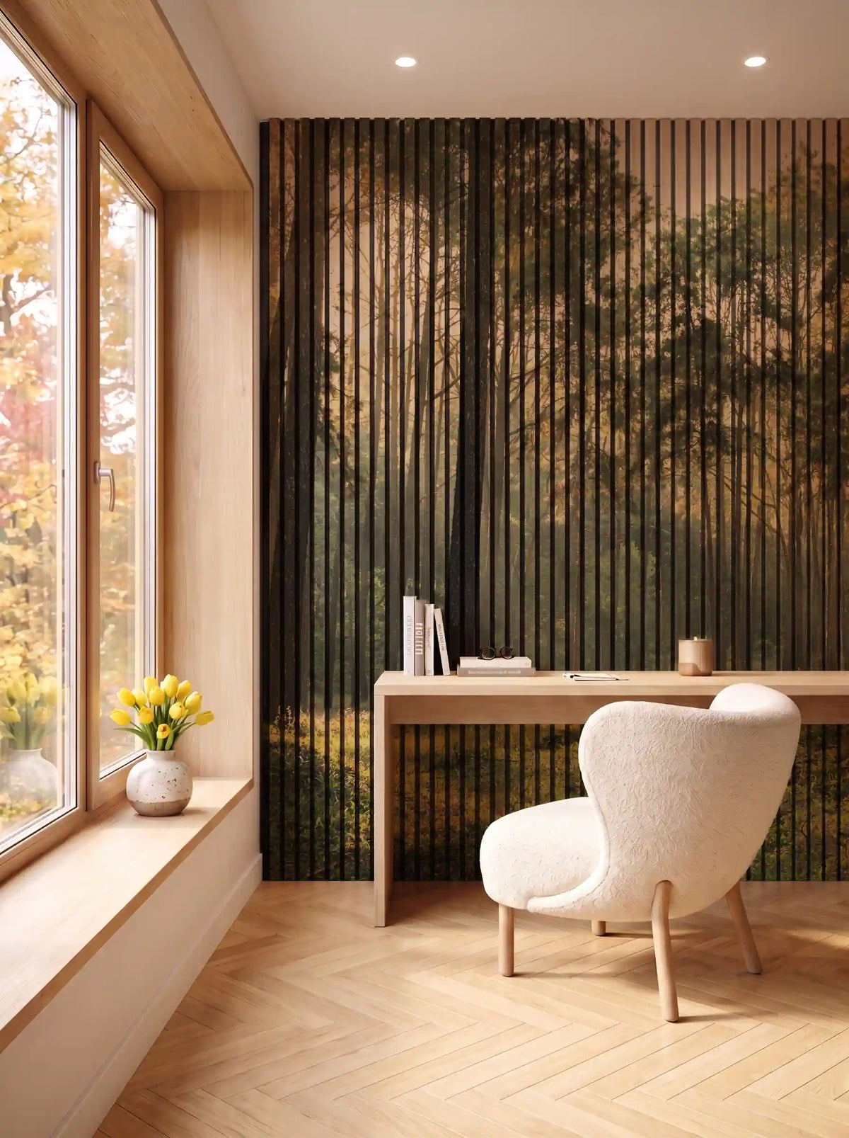 Akustikpanel med Landscapes-motiv nr. 24 – i spisestuen