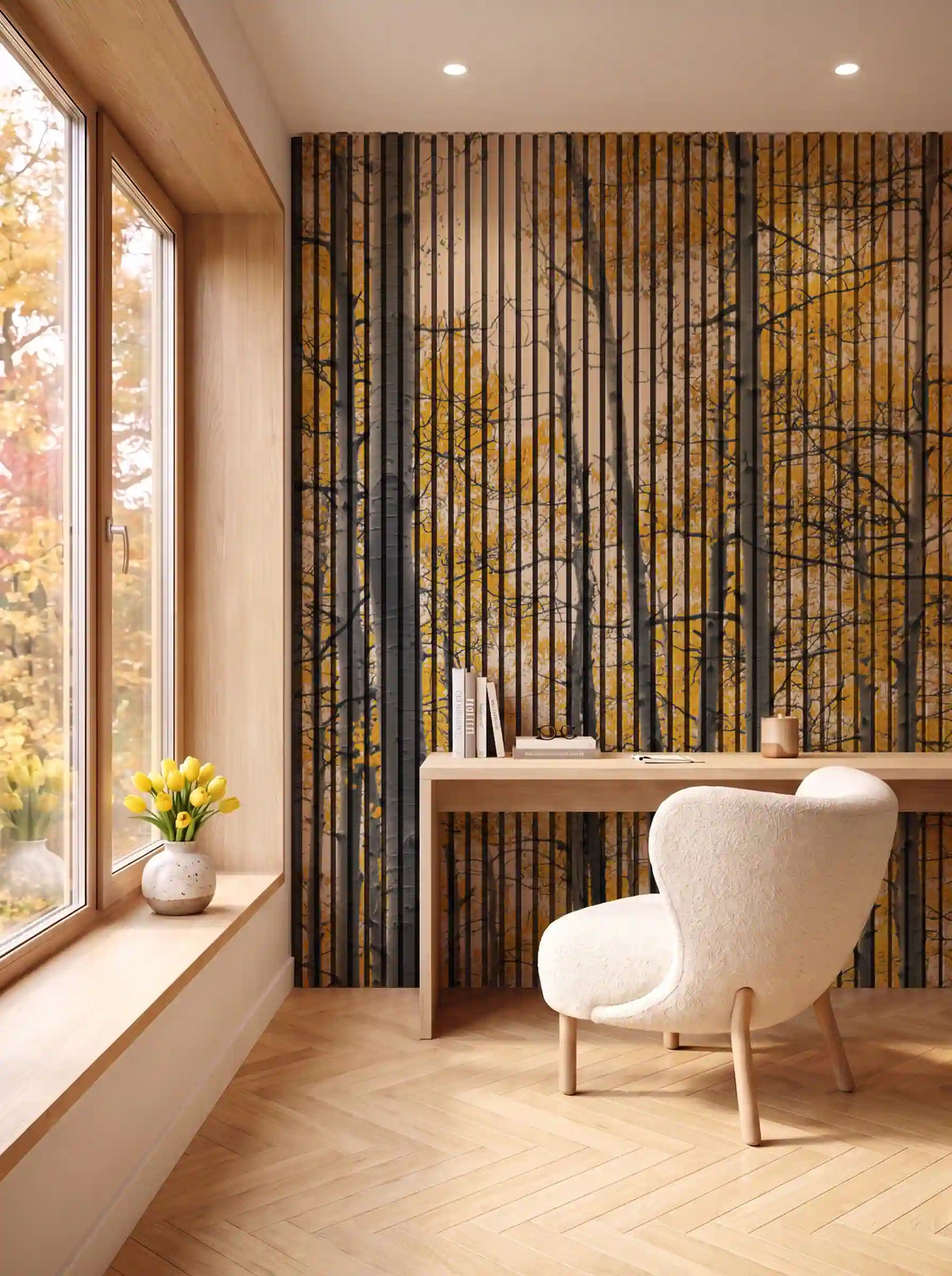 Akustikpanel med Landscapes-motiv nr. 26 – i spisestuen
