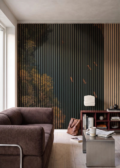 Akustikpanel med Landscapes-motiv nr. 31 – i stuen