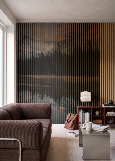 Akustikpanel med Landscapes-motiv nr. 34 – i stuen