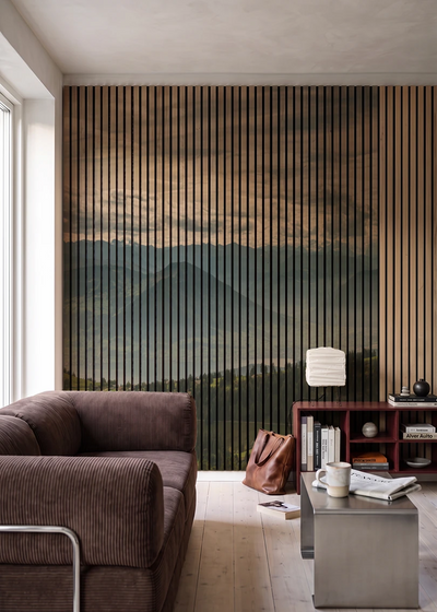 Akustikpanel med Landscapes-motiv nr. 36 – i stuen