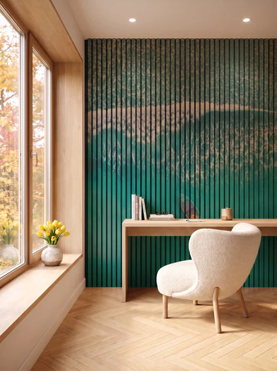 Akustikpanel med Landscapes-motiv nr. 41 – i spisestuen