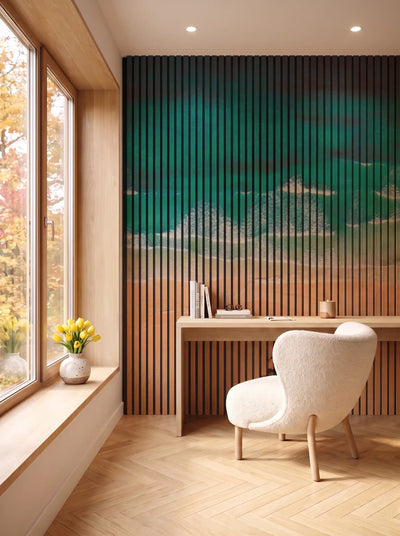 Akustikpanel med Landscapes-motiv nr. 48 – i spisestuen