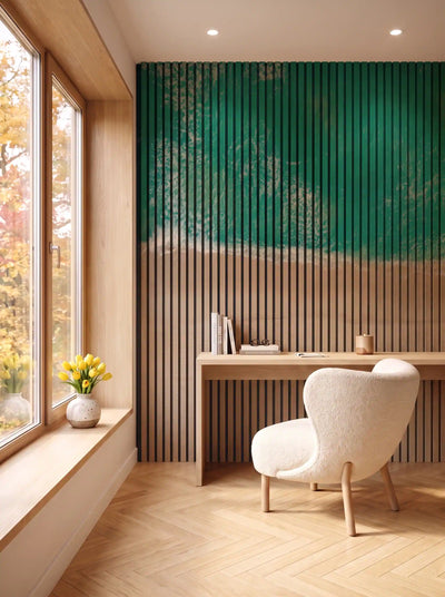 Akustikpanel med Landscapes-motiv nr. 53 – i spisestuen