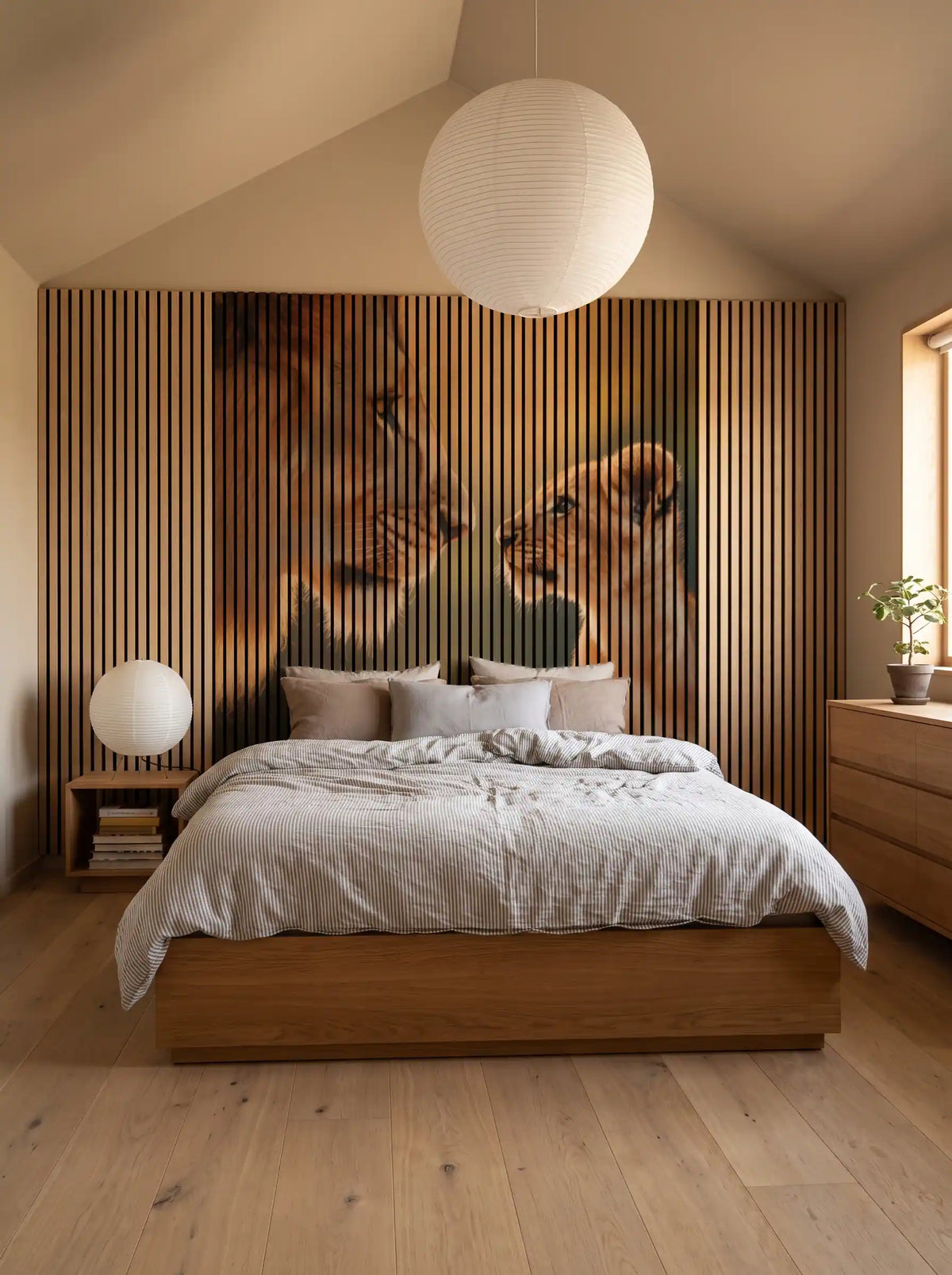 Akustikpanel med Lions-motiv nr. 6 – med reol