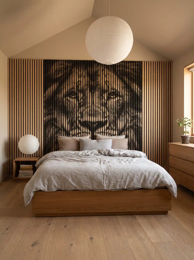 Akustikpanel med Lions-motiv nr. 21 – med reol