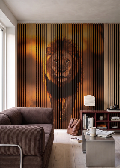 Akustikpanel med Lions-motiv nr. 51 – i stuen