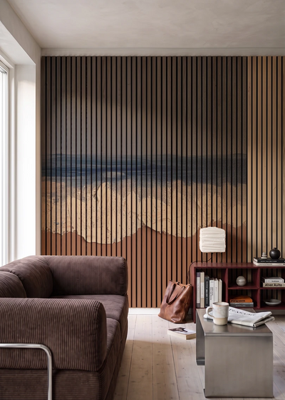 Akustikpanel med Oil Paint-motiv nr. 2 – i stuen