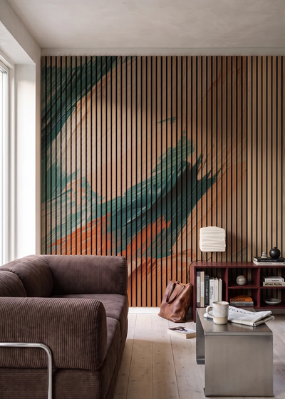 Akustikpanel med Oil Paint-motiv nr. 7 – i stuen