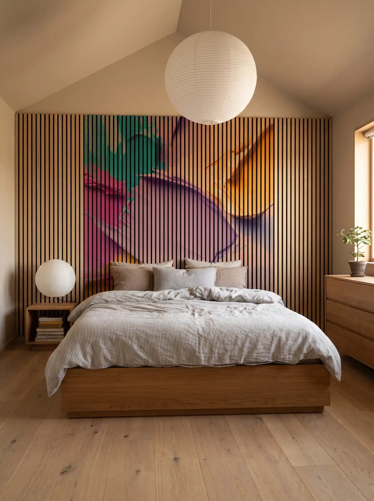 Akustikpanel med Oil Paint-motiv nr. 9 – med reol