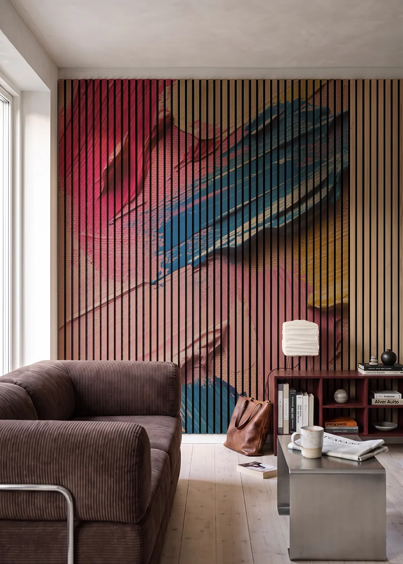Akustikpanel med Oil Paint-motiv nr. 11 – i stuen