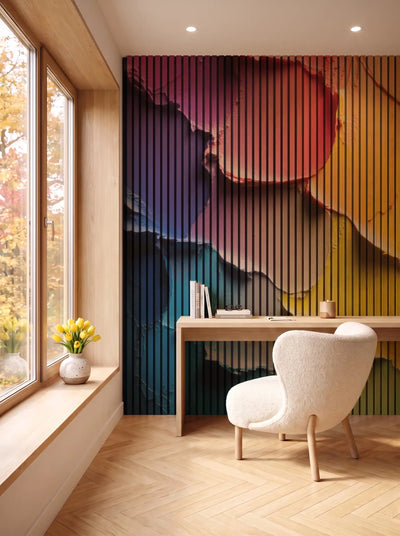 Akustikpanel med Oil Paint-motiv nr. 12 – i spisestuen