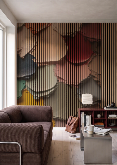 Akustikpanel med Oil Paint-motiv nr. 13 – i stuen