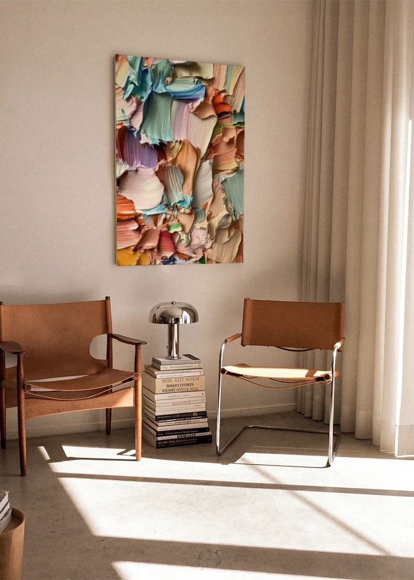 Akustikbillede med Oil Paint-motiv nr. 62 – i stuen