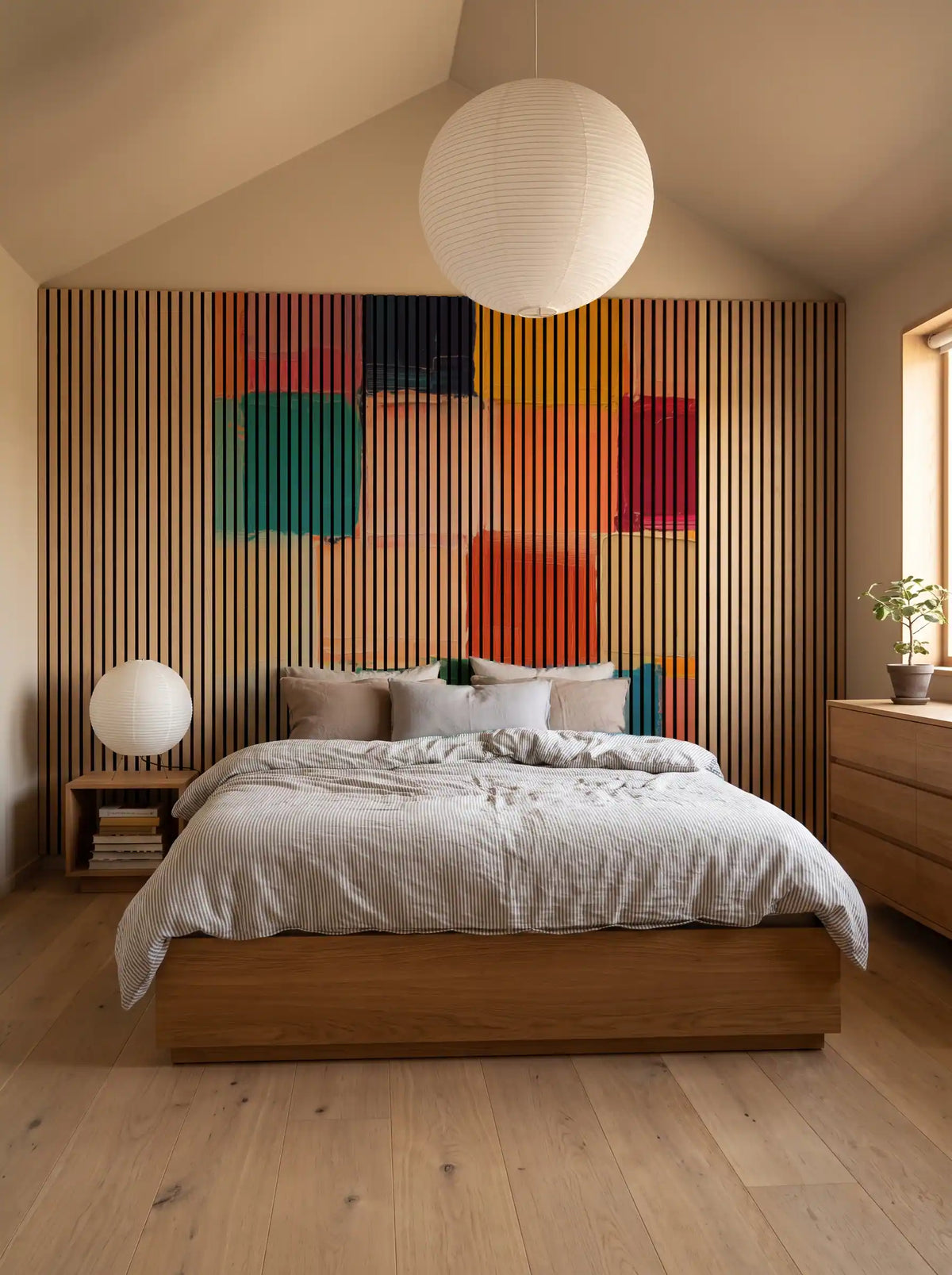 Akustikpanel med Oil Paint-motiv nr. 16 – med reol