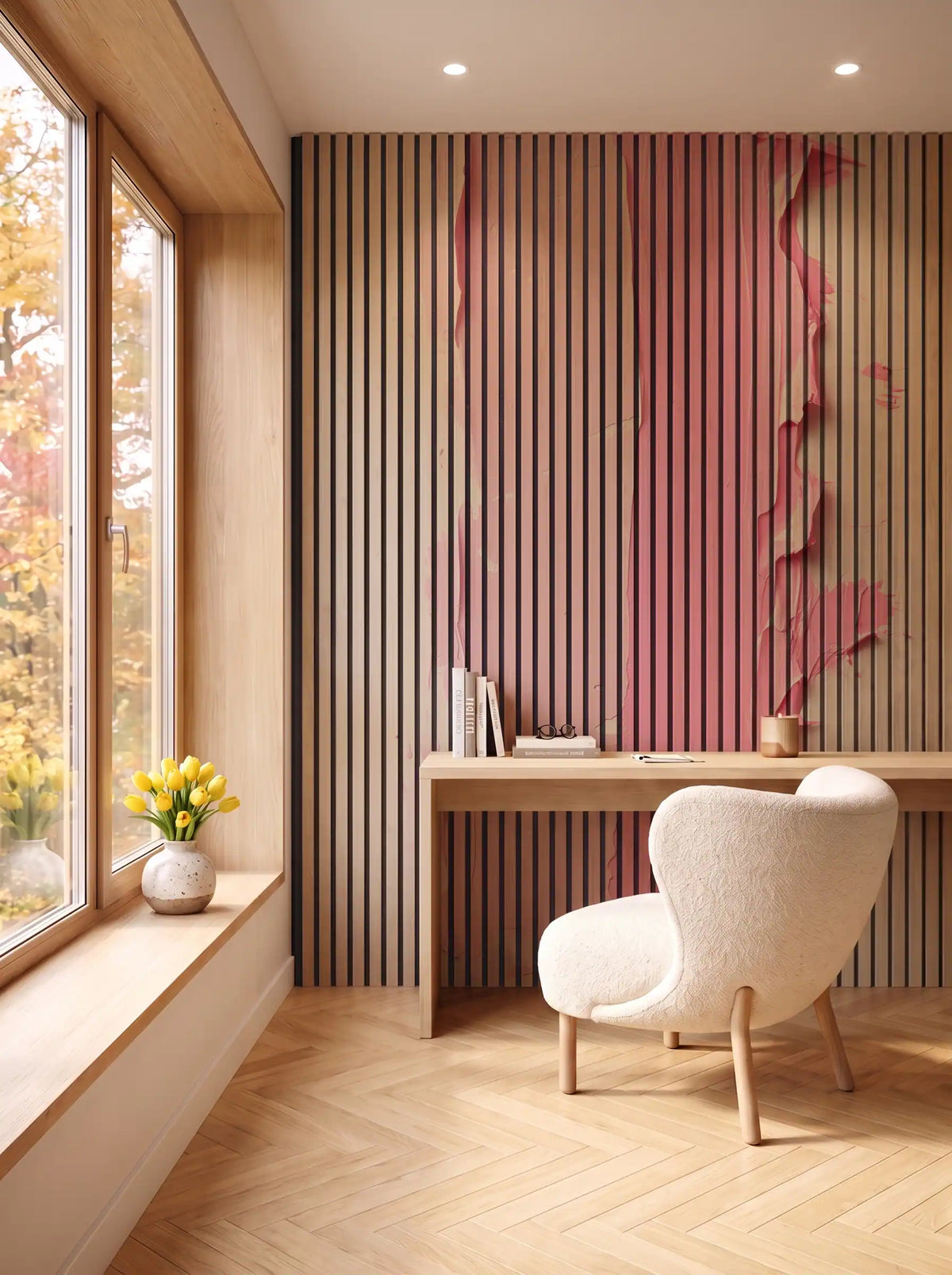 Akustikpanel med Oil Paint-motiv nr. 19 – i spisestuen