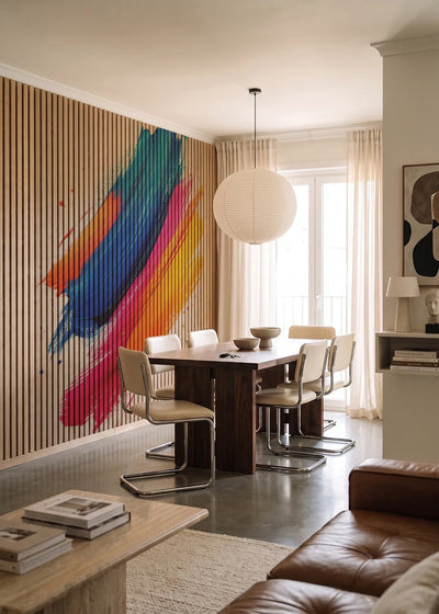 Akustikpanel med Oil Paint-motiv nr. 21 – i lyst rum