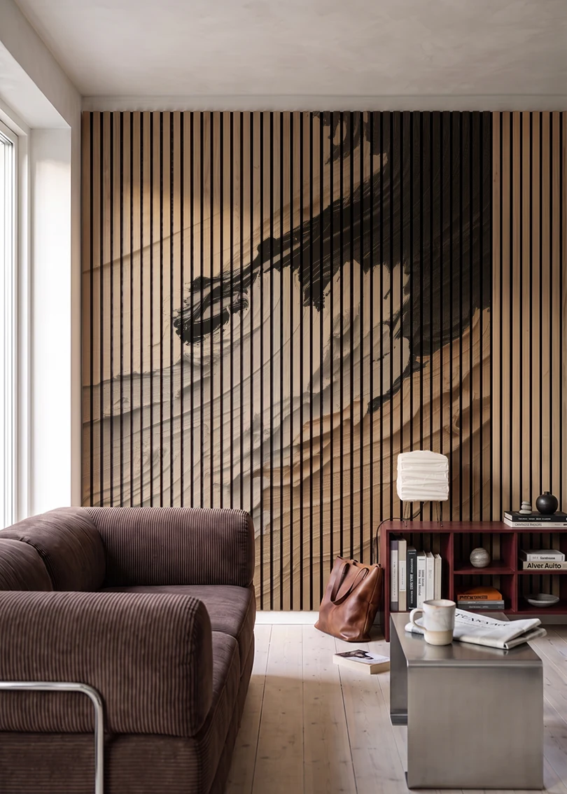 Akustikpanel med Oil Paint-motiv nr. 31 – i stuen