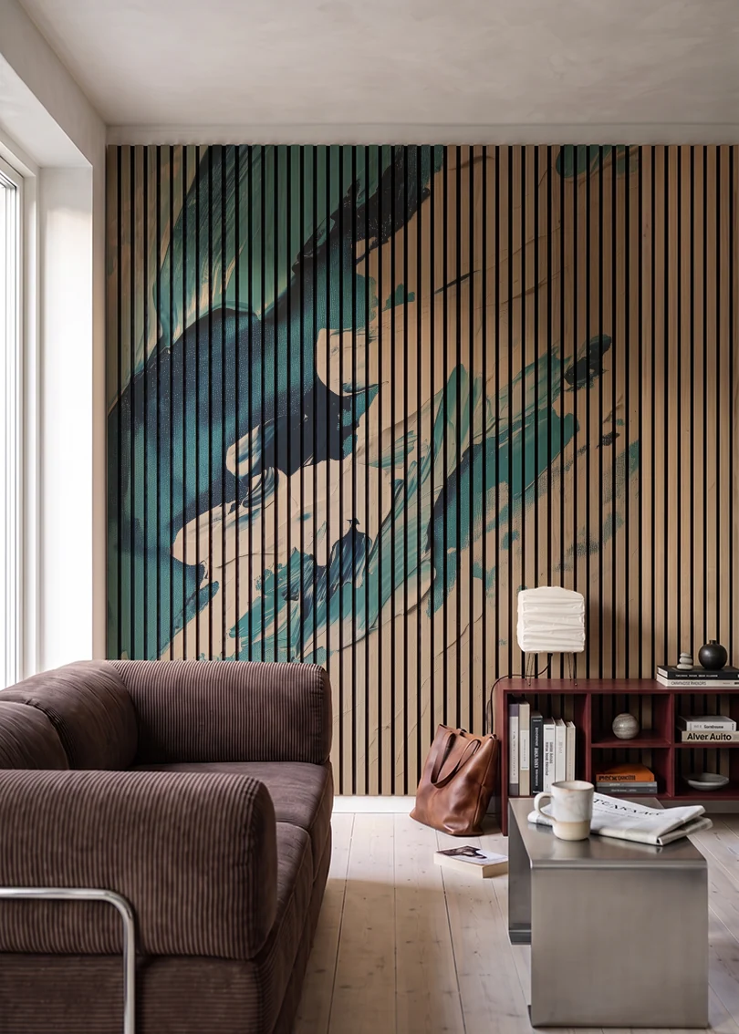 Akustikpanel med Oil Paint-motiv nr. 33 – i stuen