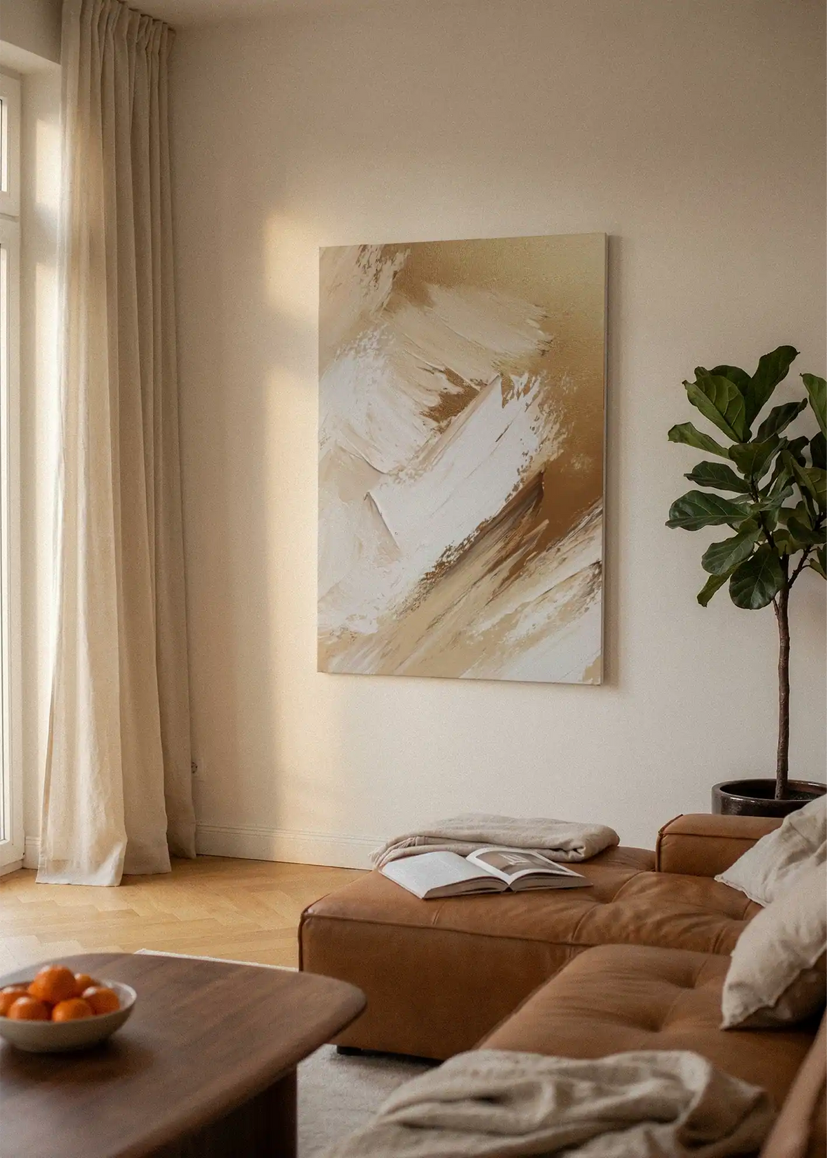 Akustikbillede med Oil Paint-motiv nr. 86 – i lyst rum