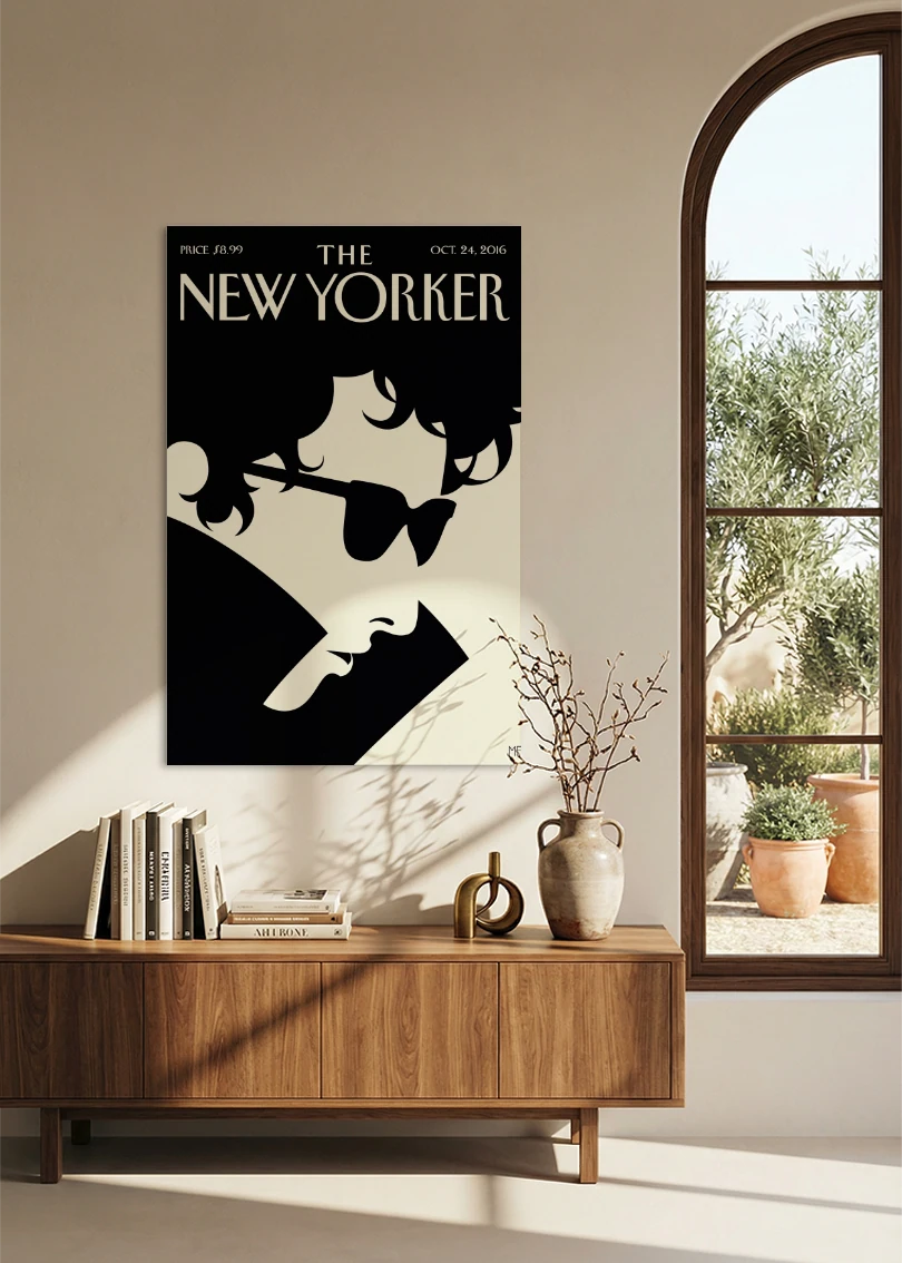 Akustikbillede med The NewYorker-motiv nr. 19 – i spisestuen