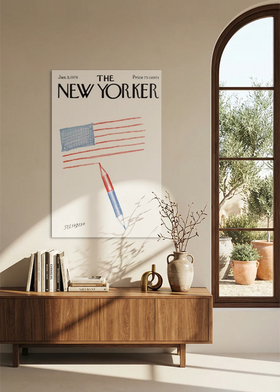 Akustikbillede med The NewYorker-motiv nr. 25 – i spisestuen