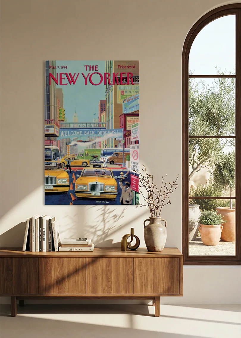 Akustikbillede med The NewYorker-motiv nr. 27 – i spisestuen