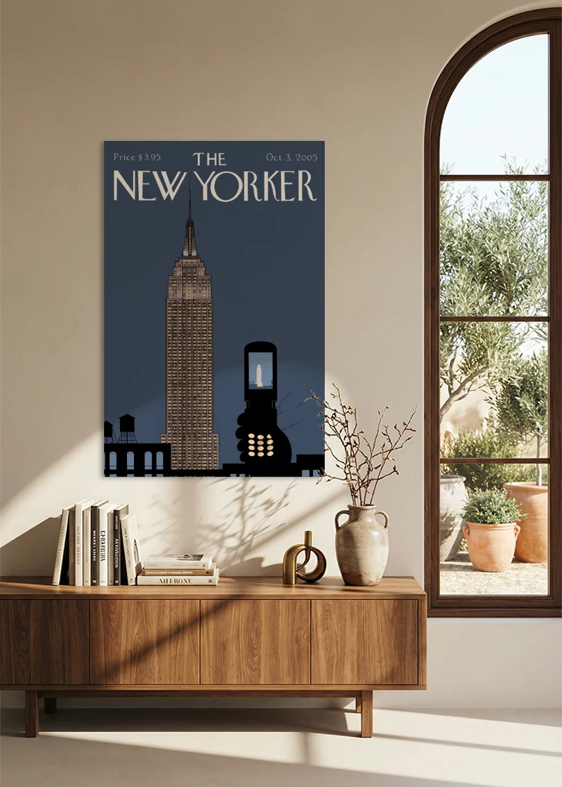 Akustikbillede med The NewYorker-motiv nr. 30 – i spisestuen
