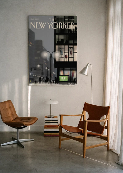 Akustikbillede med The NewYorker-motiv nr. 36 – i lyst rum